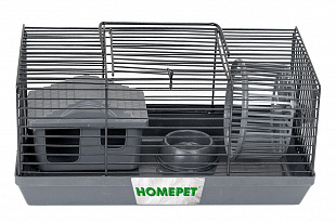 HOMEPET 27см х15см х h13см шаг прута 10мм клетка-мини для грызун. с наполнит. домик,миска,колесо 