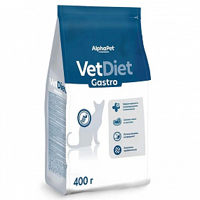 Сухой корм AlphaPet Vet Diet Gastro для взрослых кошек и котов 400 гр