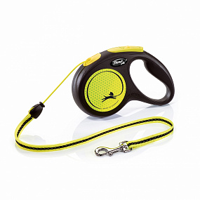 Поводок-рулетка Flexi New Neon cord XS 3m 8kg yellow