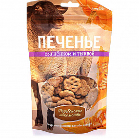 Деревенские лакомства" Печенье с ягненком и тыквой, 100г(100шт), шт