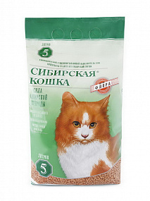 СИБИРСКАЯ КОШКА наполн. 5л ФЛОРА (древесные гранулы 6 мм)