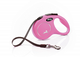 Поводок-рулетка Flexi New Classik tape S 5m 15kg pink