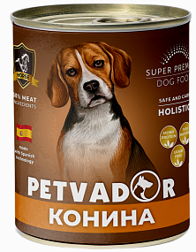 PETVADOR Полноценный сбалан. влажный корм для собак всех стадий жизни (конина с тыквой) 0,1 кг