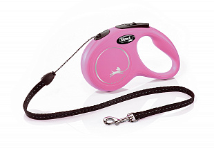 Поводок-рулетка Flexi New Classik cord S 5m 12kg pink