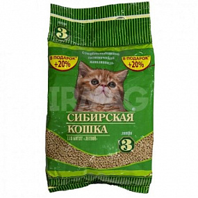 СИБИРСКАЯ КОШКА наполн. 3л Д/КОТЯТ ЛЕСНОЙ РТ-Акция (древесные гранулы 6мм)