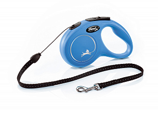 Поводок-рулетка Flexi New Classik cord S 5m 12kg blue