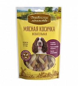 "Деревенские Лакомства" Мясная косичка жевательная 90 гр, шт