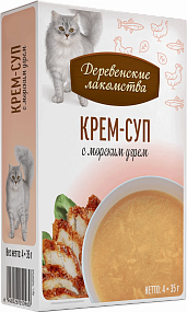 "Деревенские лакомства" для кошек "Крем-суп с морским угрем" пауч 35гр*4шт