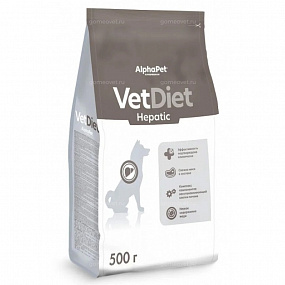 Сухой корм AlphaPet Vet Diet Hepatic для взрослых собак всех пород рекоменд. при заб.печени 500г