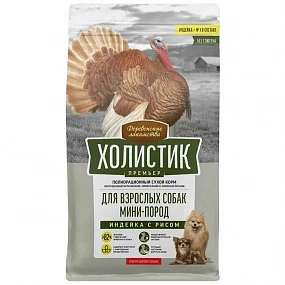 Деревенские лакомства Холистик" Премьер, сухой корм д/соб.мини-пород "Индейка с рисом", 7кг