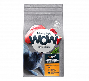 Сухой корм WOW для взр. стерил. кошек с инд. и потр. 1,5 кг