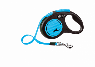 Поводок-рулетка Flexi New Neon tape S 5m 15kg blue