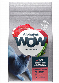 Сухой корм WOW для взр. кошек с гов. и печ.0,35 кг