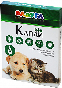 РАДУГА БИО Капли д/щенков и котят от блох, клещей, комаров,3*1мл