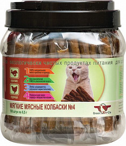 ПОДВИЖНОСТЬ № 4(Мягкие мясные колбаски для кошек кролик + курица) 650гр*100шт*6