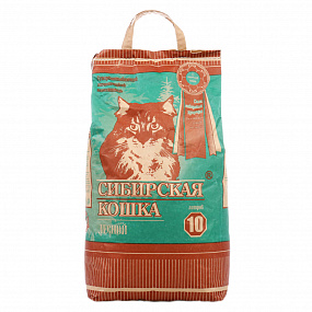 СИБИРСКАЯ КОШКА наполн. 10л ЛЕСНОЙ (древ гранулы 10мм)