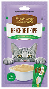 Деревенские лакомства" для кошек "Нежное пюре из курицы", 4х10г(200шт), шт
