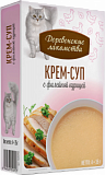 "Деревенские лакомства" для кошек "Крем-суп с филейной курицей" пауч 35гр*4шт