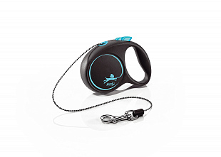 Поводок-рулетка Flexi Black Desing cord XS 3m 8 kg blu