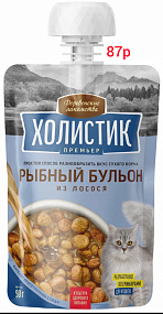 Деревенские лакомства/холистик/Премьер/Д-кош, рыбный бульон из лосося, 90 гр.
