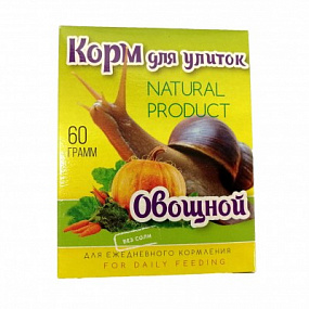 Petlunch корм для улиток Овощной, коробка 60 гр